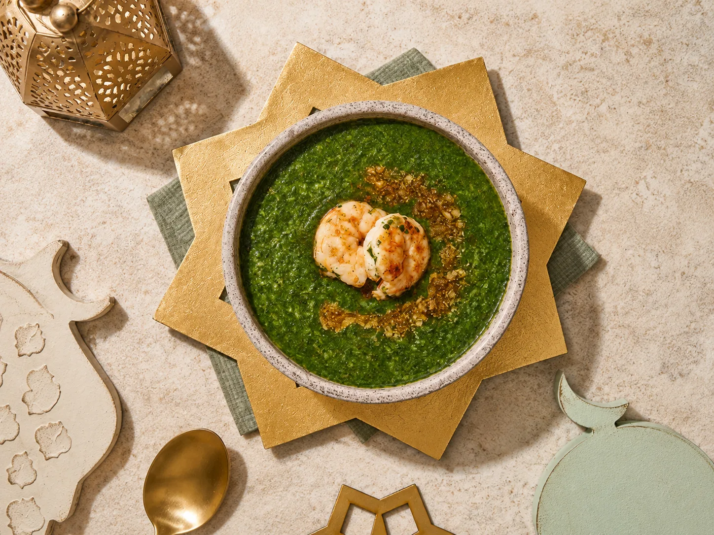 ملوخية بالجمبرى